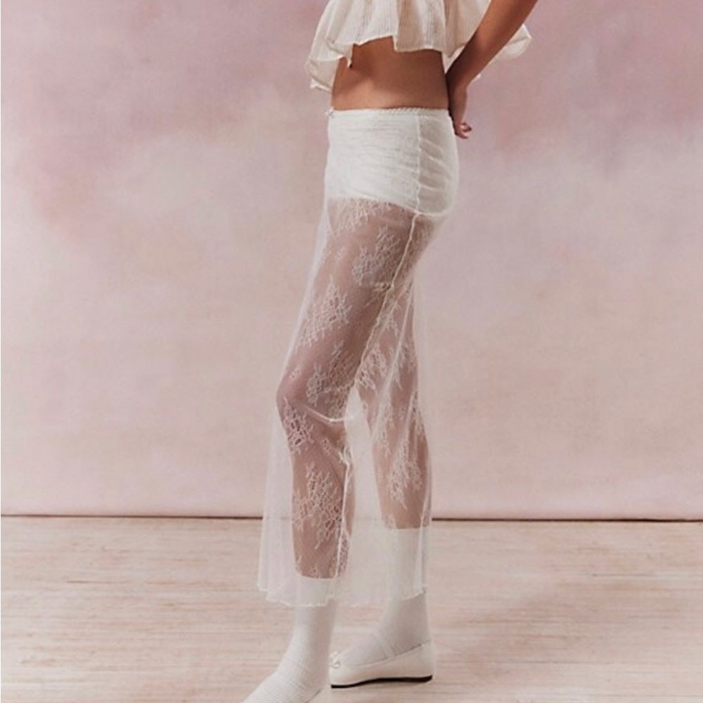 Urban Outfitters - Sheer White Lace Skirt